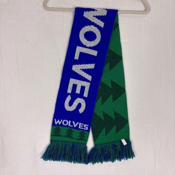Minnesota Timberwolves Basketball Reversible with Green Trees Winter Scarf Unise - Picture 5 of 8